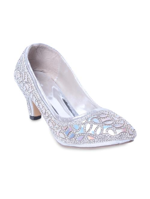 silver embellished leatherette pumps - 9681907 - Very Small Image - 1