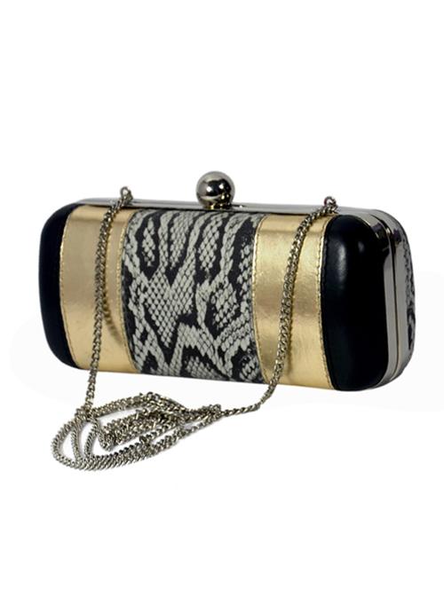 silver printed leather box clutch - 9682703 - Very Small Image - 1