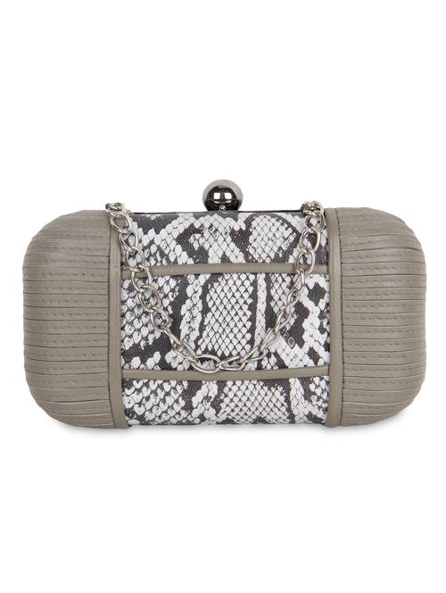 taupe printed leather box clutch - 9682704 - Very Small Image - 1