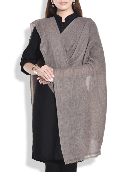solid grey woollen dupatta - 9683413 - Very Small Image - 1