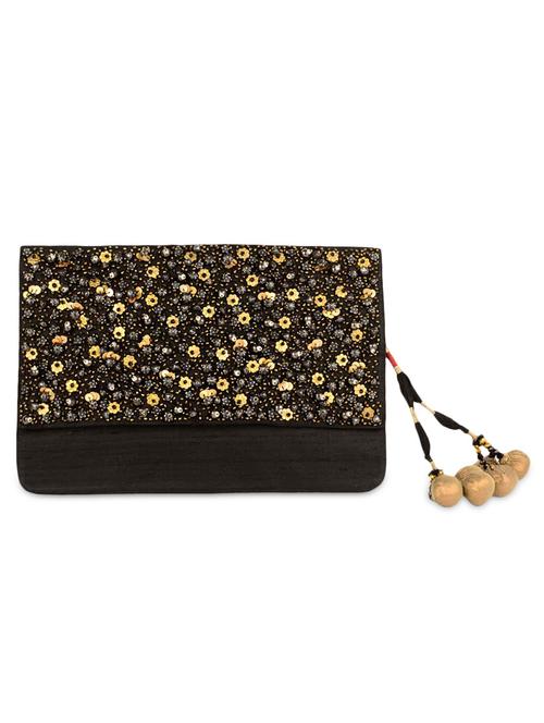 black sequined floral raw silk ipad case - 9684416 - Very Small Image - 1