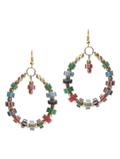 multicolour boho hoop earrings - 9685614 - Very Small Image - 1