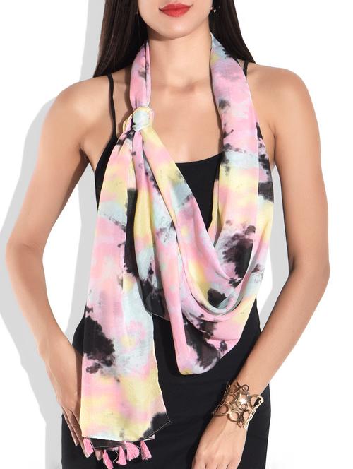 multicolored printed cotton scarf - 9686272 - Very Small Image - 1