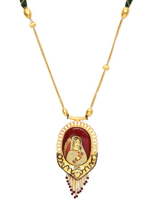 gold embellished pendant necklace - 9686949 - Very Small Image - 1