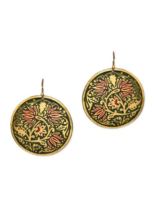 multicolored enameled round drop earrings - 9688466 - Very Small Image - 1