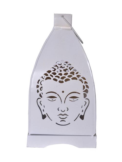 anasa decorative metal budhha lantern hanging t-light candle holder white 10 inch - 9691389 - Very Small Image - 1