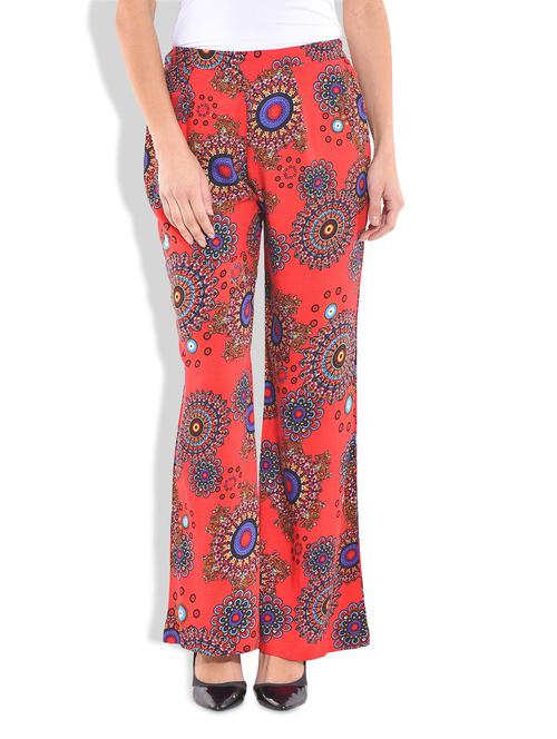 red rayon printed palazzo - 9692415 - Very Small Image - 1