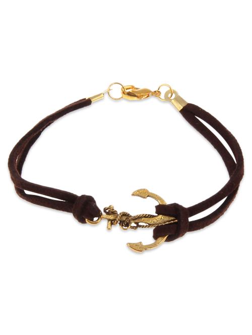 brown and gold anchor bracelet - 9693368 - Very Small Image - 1