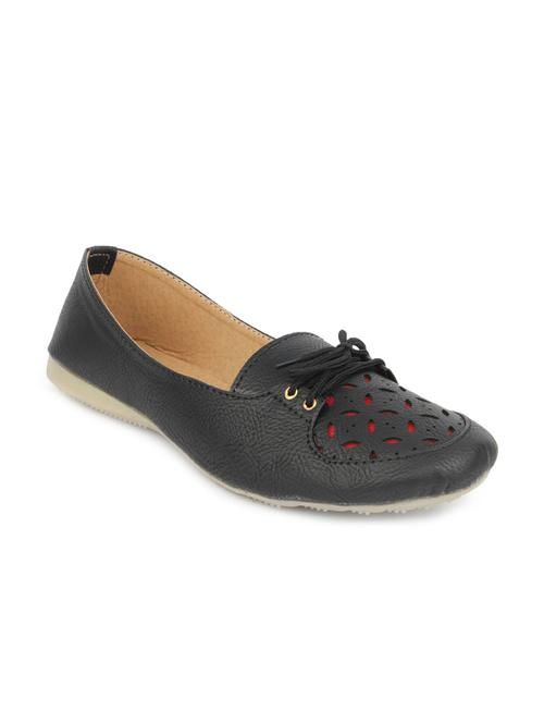 black leatherette lace-up moccasins - 9695849 - Very Small Image - 1
