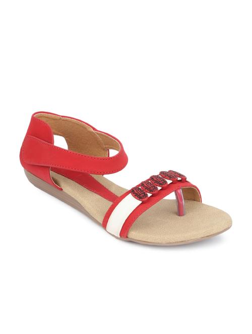 red leatherette sandals - 9695863 - Very Small Image - 1