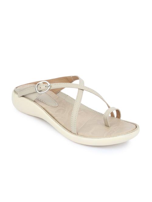 beige cross strapped leatherette sandals - 9695878 - Very Small Image - 1