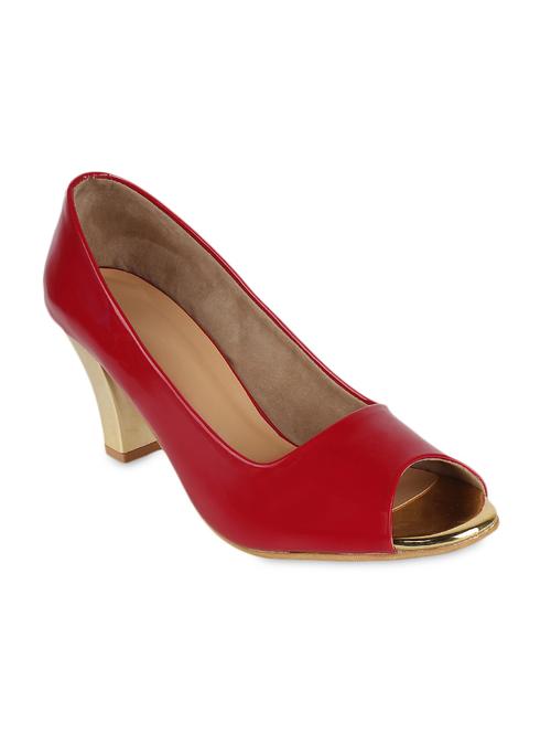 red leatherette sandals - 9696558 - Very Small Image - 1