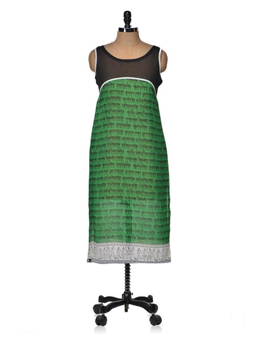 printed long georgette kurta - 969703 - Very Small Image - 1