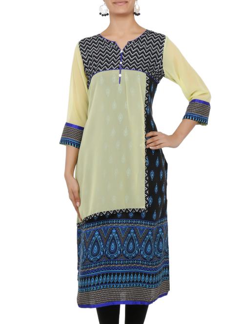 pista color rayon kurta - 9697329 - Very Small Image - 1