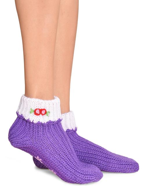 lavender snowflake acrylic socks - 9697485 - Very Small Image - 1