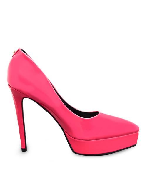 solid pink faux leather pumps - 9697823 - Very Small Image - 1