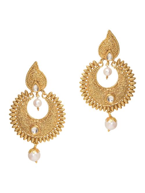 gold embellished drop earrings - 9698384 - Very Small Image - 1