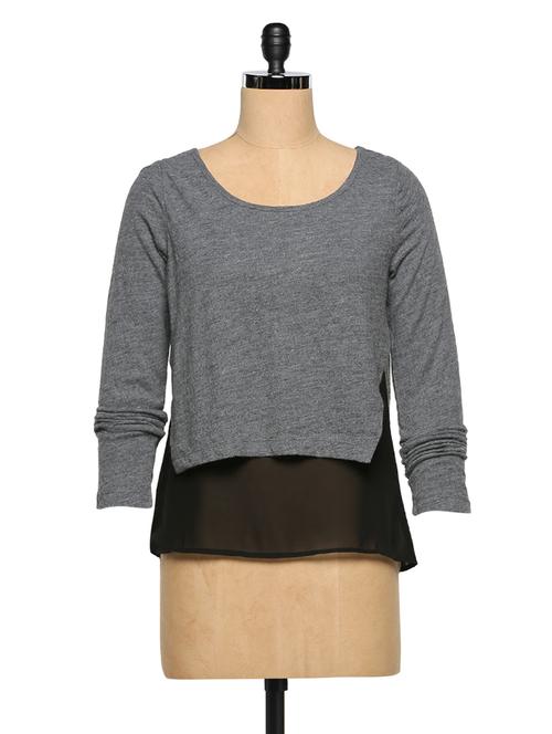 black and gray woolen top - 969974 - Very Small Image - 1