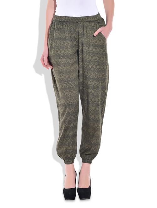 olive rayon leggings - 9700079 - Very Small Image - 1