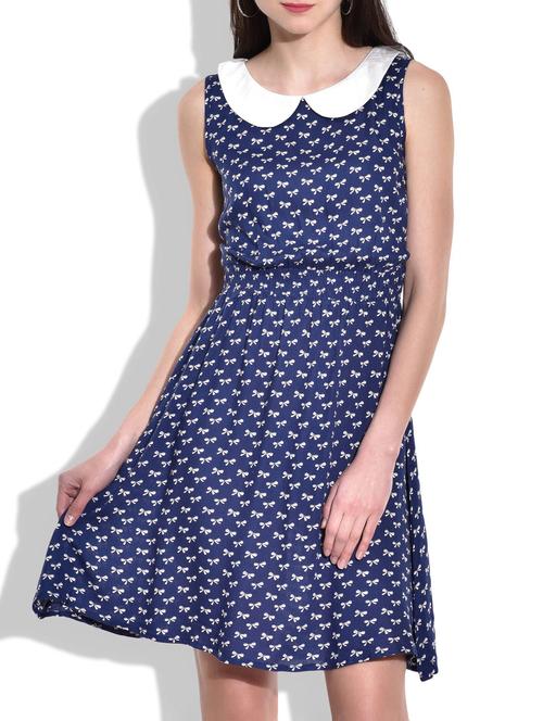navy blue cotton dress - 9701082 - Very Small Image - 1