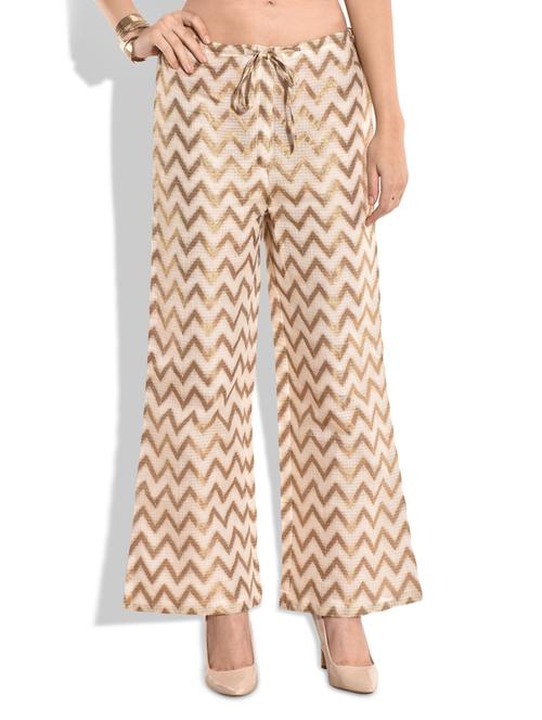 off white and gold chevron palazzos - 9701537 - Very Small Image - 1
