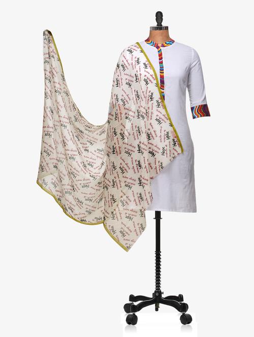 quotes printed woolen scarf - 970166 - Very Small Image - 1