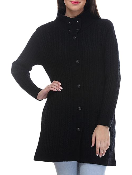 solid black acro wool sweater - 9701801 - Very Small Image - 1