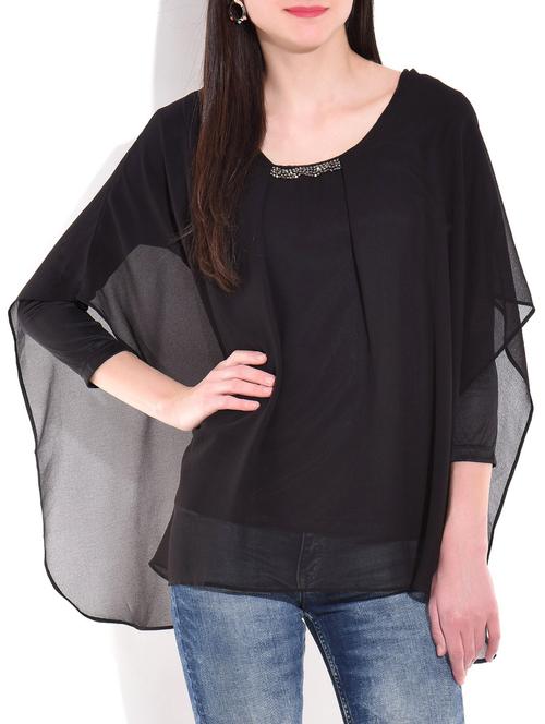 solid black kaftan top - 9701951 - Very Small Image - 1