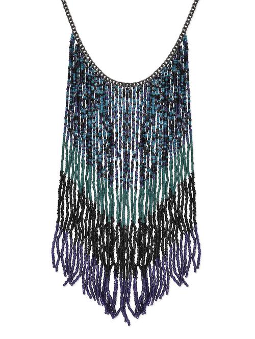 multicolored beaded fringe necklace - 9703271 - Very Small Image - 1