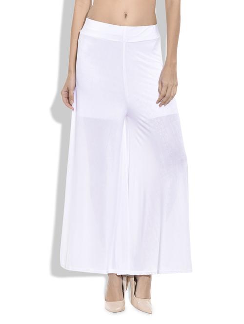white viscose plain palazzo - 9703613 - Very Small Image - 1