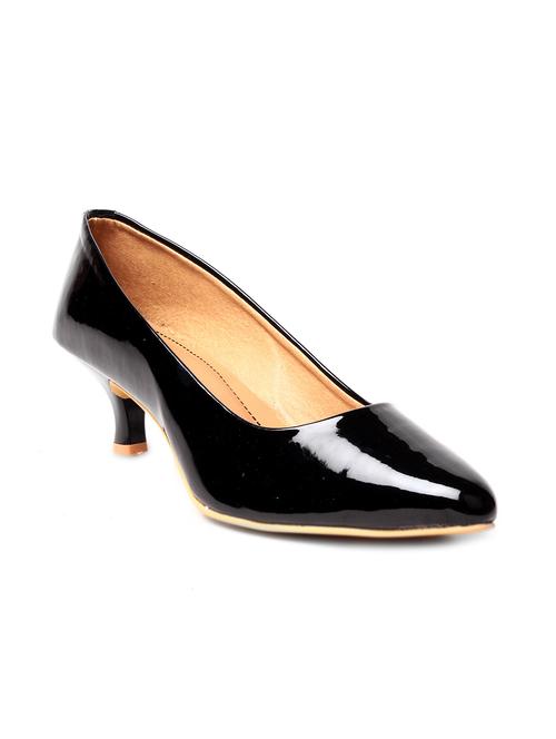 black plain synthetic leather pumps - 9706903 - Very Small Image - 1