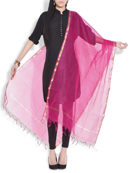 magenta kota silk dupatta - 9707685 - Very Small Image - 1