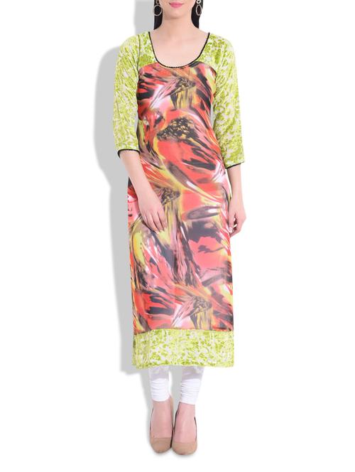 multicolor georgette printed kurta - 9708776 - Very Small Image - 1