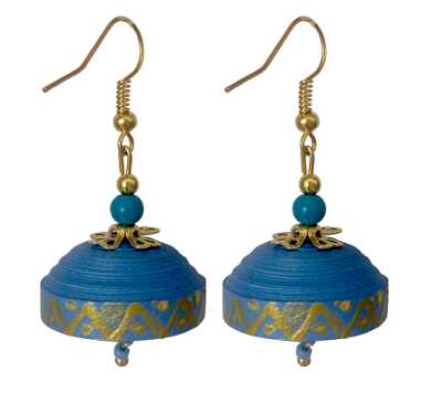 handmade paper quiling jewellery earring - 9708884 - Very Small Image - 1