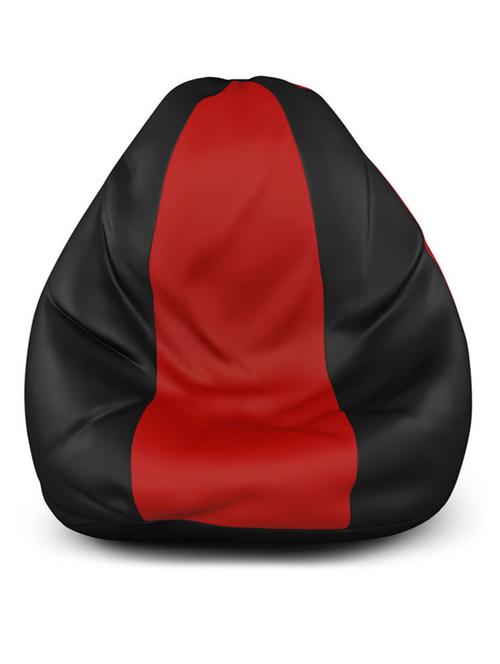 red and black leatherette bean bag (without beans) - 9710080 - Very Small Image - 1