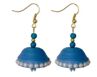 handmade paper quiling jewellery earring - 9710455 - Very Small Image - 1