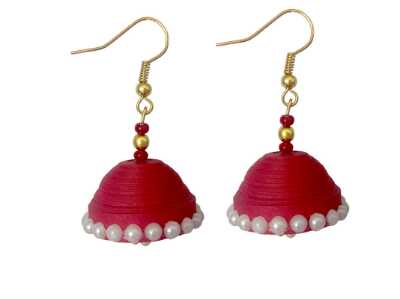 handmade paper quiling jewellery earring - 9710458 - Very Small Image - 1