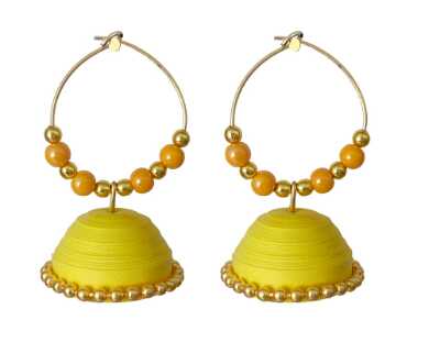 handmade paper quiling jewellery earring - 9711466 - Very Small Image - 1