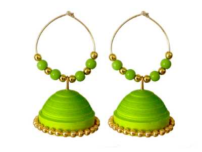 handmade paper quiling jewellery earring - 9711540 - Very Small Image - 1