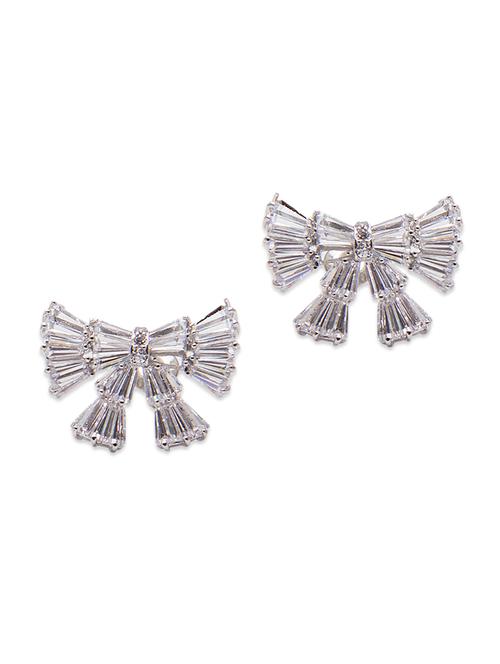 crystal embellished bow studs - 971196 - Very Small Image - 1