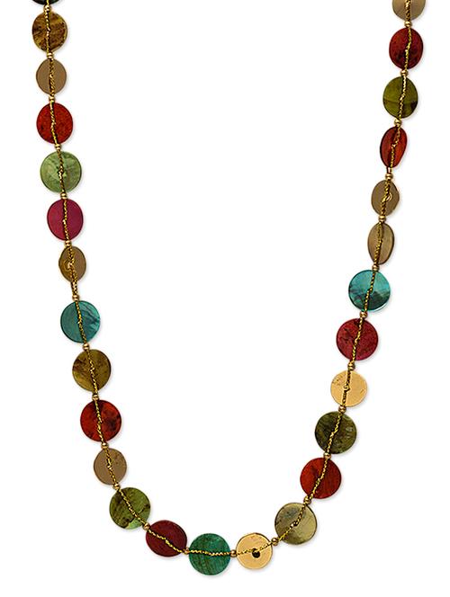 multicolored plastic sequins necklace - 971326 - Very Small Image - 1
