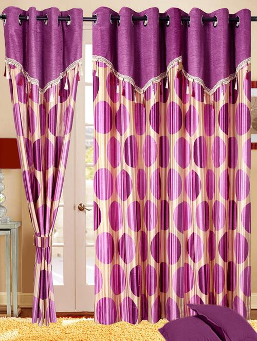 purple printed polyester curtain - 971604 - Very Small Image - 1