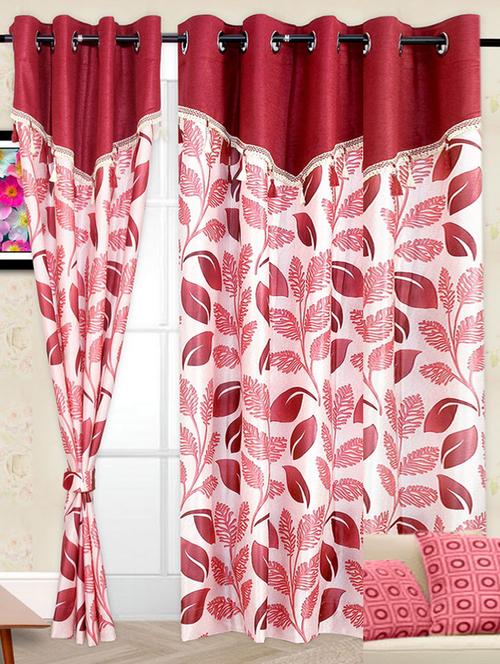 wine leaf printed window curtain - 971608 - Very Small Image - 1