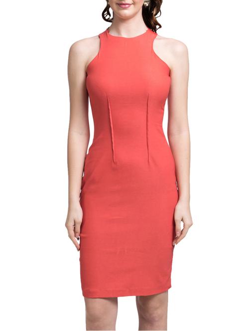 orange halter neck boodycon dress - 9717624 - Very Small Image - 1