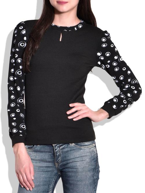 black acrylic top with printed sleeves - 9718040 - Very Small Image - 1