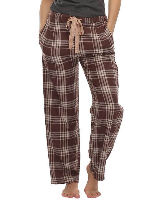 brown cots wool check print pyjamas - 9719025 - Very Small Image - 1