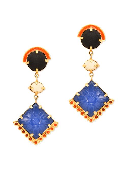 stone and resin long earrings - 9722964 - Very Small Image - 1