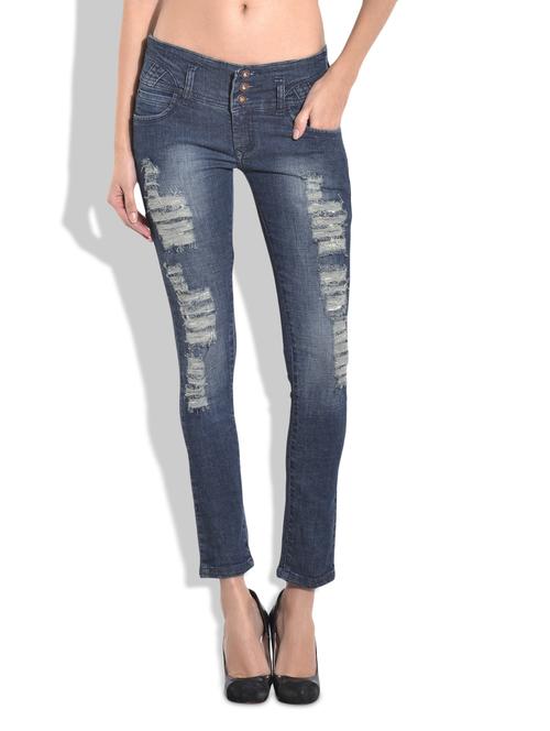 dark blue ripped denims - 9724390 - Very Small Image - 1
