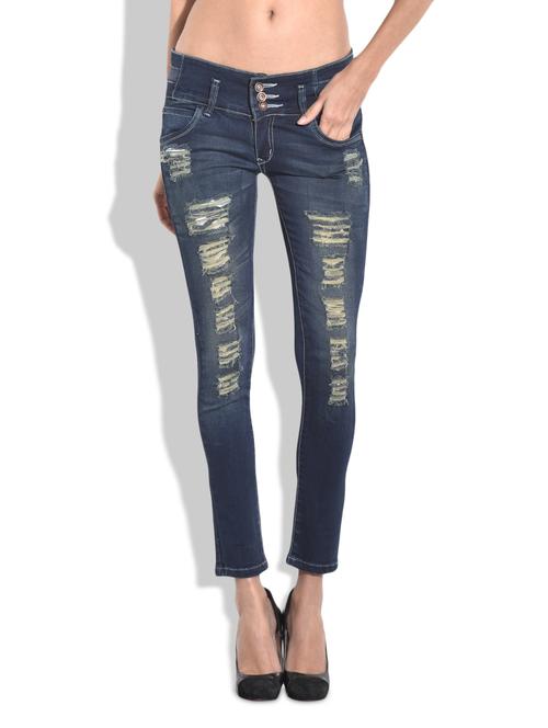 dark blue ripped denims - 9724393 - Very Small Image - 1