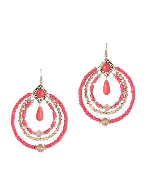 aaishwarya fuchsia bead fashion chandeliers - 972495 - Very Small Image - 1